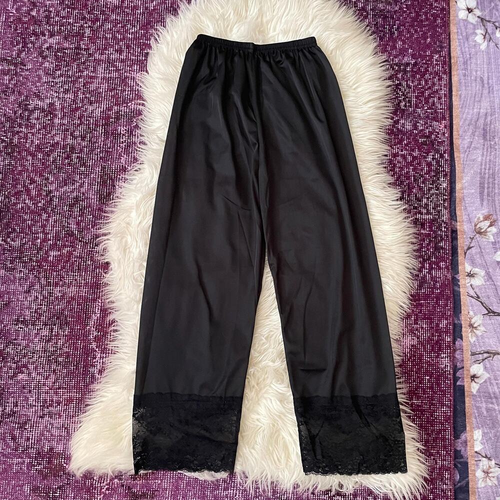 Black satin bloomer pants dark coquette cottage whimsy victorian revival XXS/XS